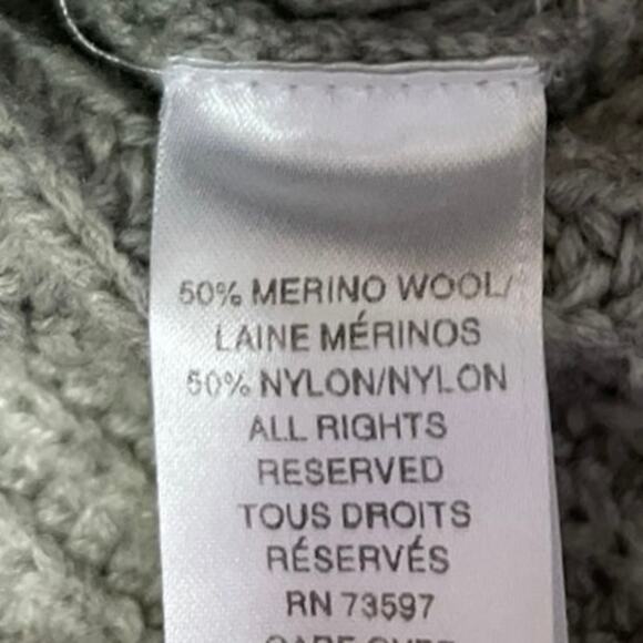 Raffi Women's Gray Wool Sleeveless Chunky Knit Turtleneck Mini Sweater Dress M - Picture 4 of 4